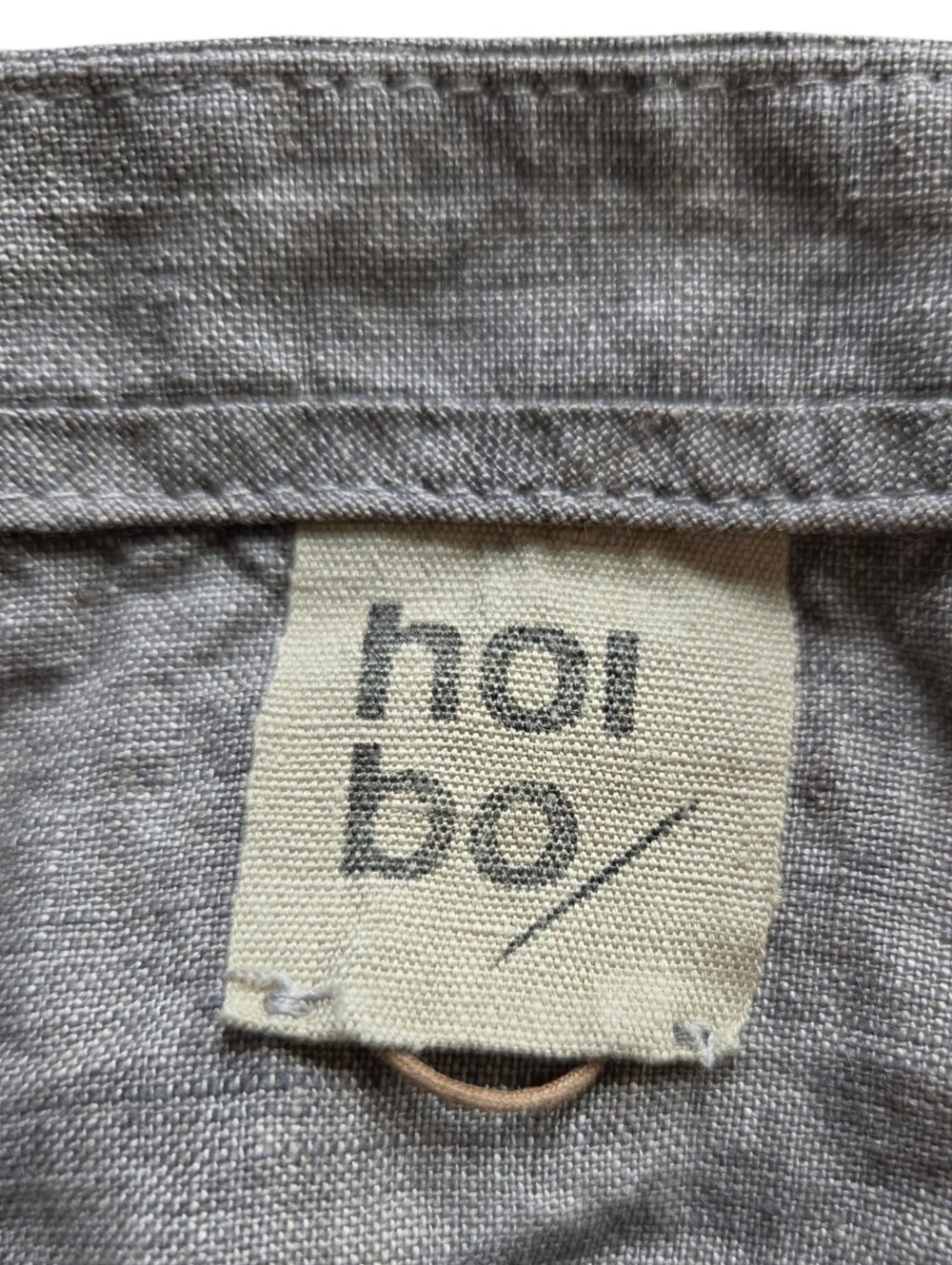 Hoi Bo Linen Jewel Neck Top Grey Womens Medium Lightweight Boxy Minimalist - Picture 6 of 8